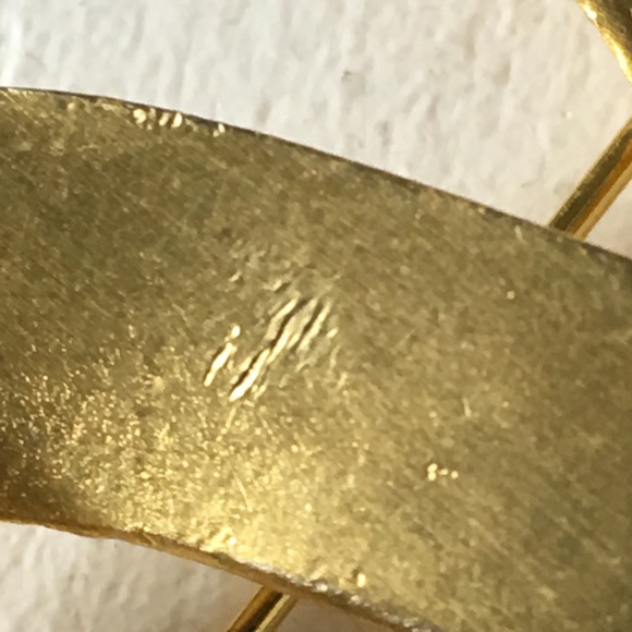 Vintage Gold Tone Zig Zag Brooch/Pin - Picture 4 of 8